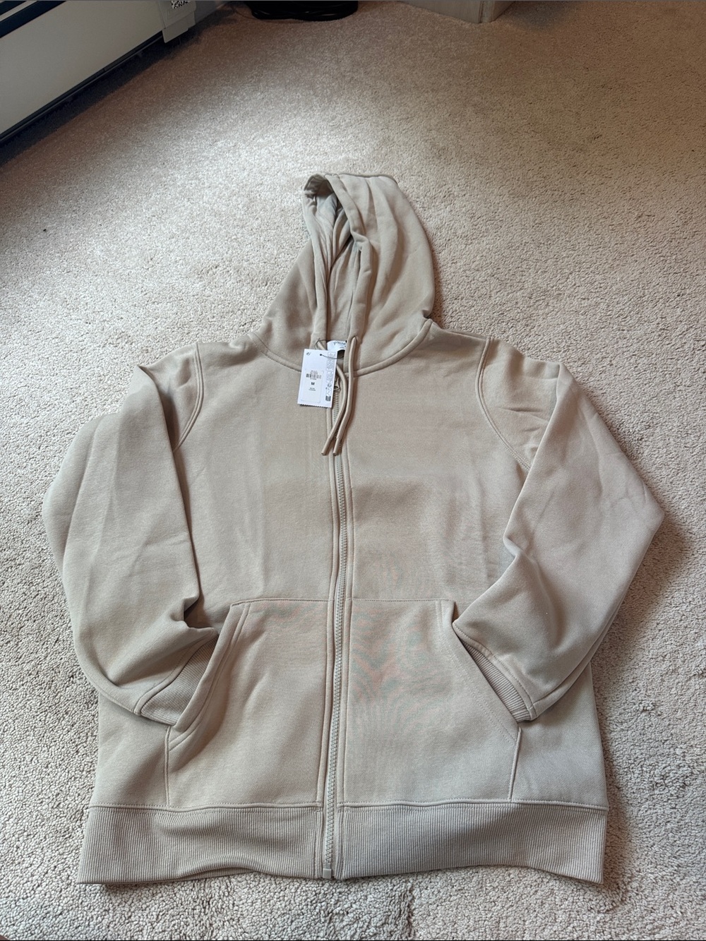 Primark Full-Zip Hooded Sweatshirt Stone Medium